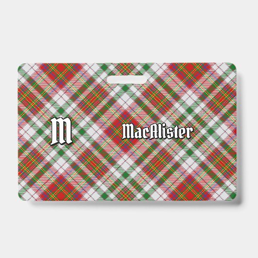 Clan MacAlister Jurk Tartan Badge (Voorkant)