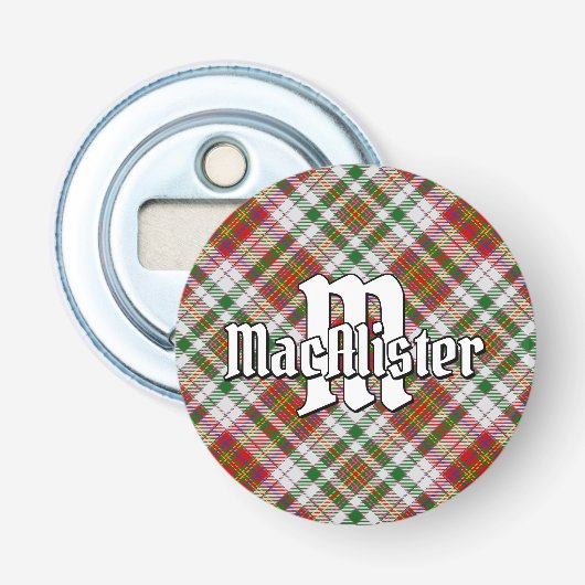 Clan MacAlister Jurk Tartan Button Flesopener (Voorkant)