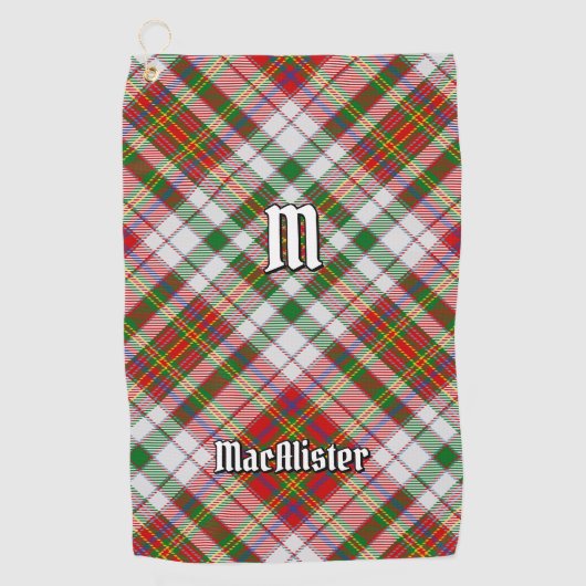 Clan MacAlister Jurk Tartan Golf Handdoek (Voorkant)