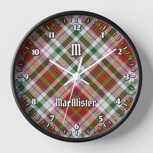 Clan MacAlister jurk Tartan grote klok (Voorkant)