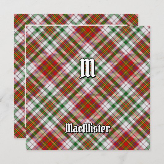 Clan MacAlister Jurk Tartan Kaart (Voorkant / Achterkant)