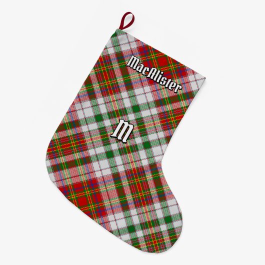 Clan MacAlister Jurk Tartan Kerstkous Grote Kerstsok (Voorkant (Hangend))