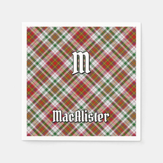 Clan MacAlister Jurk Tartan Servetten (Voorkant)