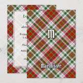 Clan MacAlister Jurk Tartan Uitnodiging (Voorkant / Achterkant)