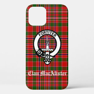 Clan MacAlister Tartan en Crest Badge Case-Mate iPhone Case