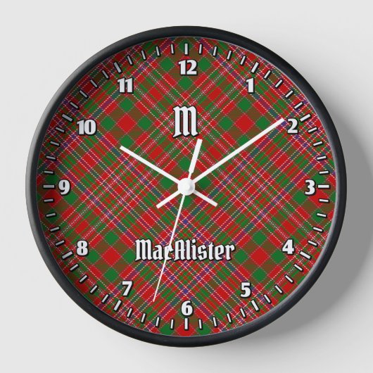 Clan MacAlister Tartan Grote klok (Voorkant)