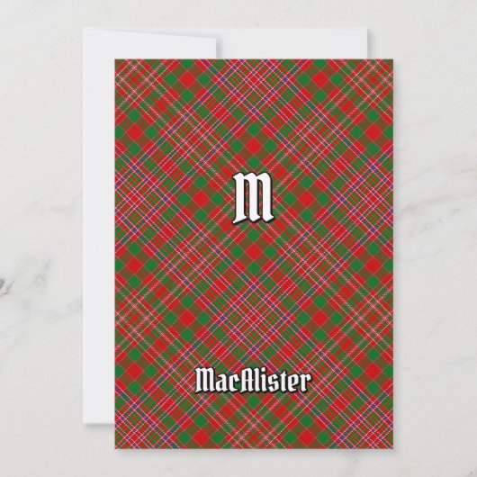 Clan MacAlister Tartan Kaart (Voorkant)