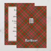Clan MacAlister Tartan Kaart (Voorkant / Achterkant)