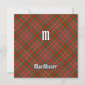 Clan MacAlister Tartan Kaart (Voorkant)