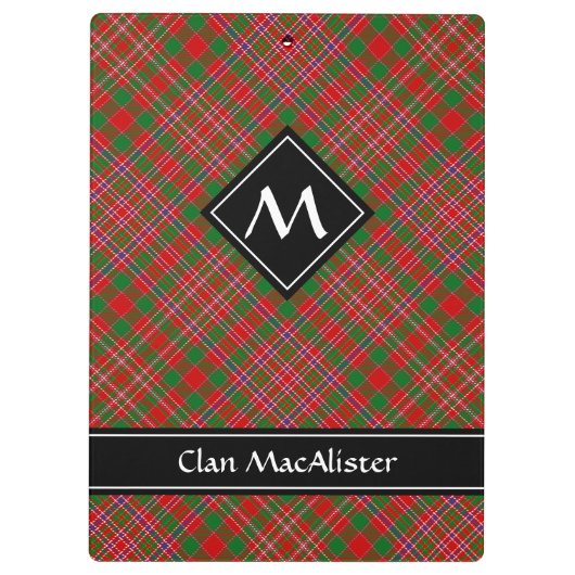 Clan MacAlister Tartan Klembord (Achterkant)