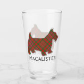 Clan MacAlister Tartan Scottie Dog Glas (Voorkant)