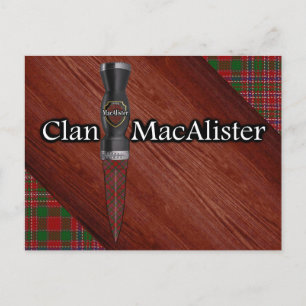 Clan MacAlister Tartan Sgian Dubh Blade Briefkaart