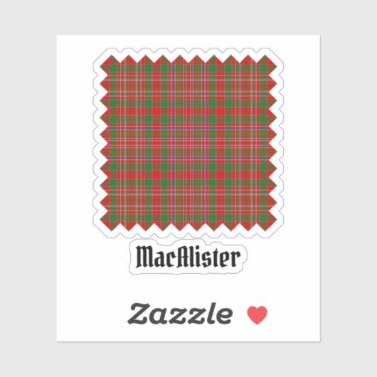 Clan MacAlister Tartan Sticker (Vel)