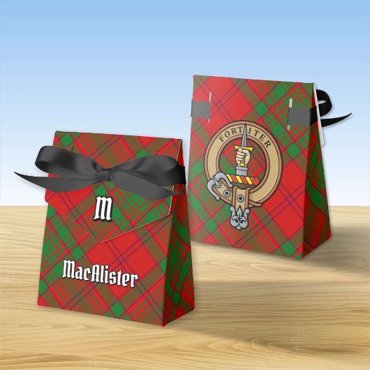 Clan MacAlister van Glenbarr Crest over Tartan Bedankdoosjes