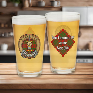 Clan MacAlister van Glenbarr Crest over Tartan Glas
