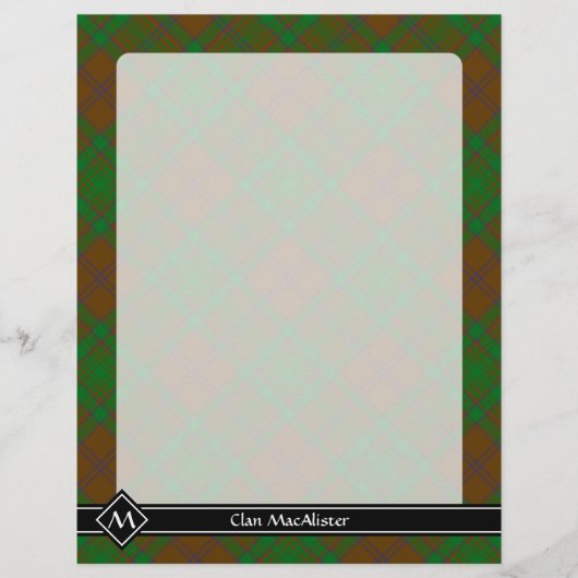 Clan MacAlister van Glenbarr Hunting Tartan Flyer (Voorkant)