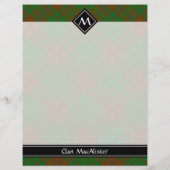 Clan MacAlister van Glenbarr Hunting Tartan Flyer (Achterkant)