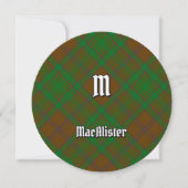 Clan MacAlister van Glenbarr Hunting Tartan Kaart (Voorkant)
