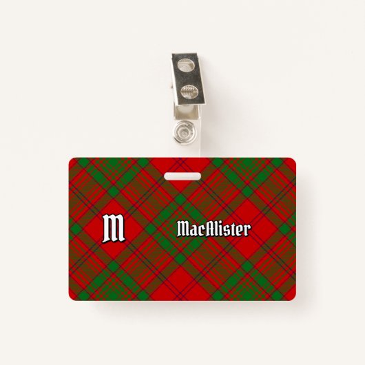Clan MacAlister van Glenbarr Tartan Badge (Voorkant met clip)