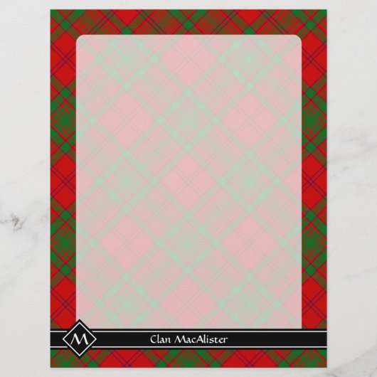 Clan MacAlister van Glenbarr Tartan Flyer (Voorkant)