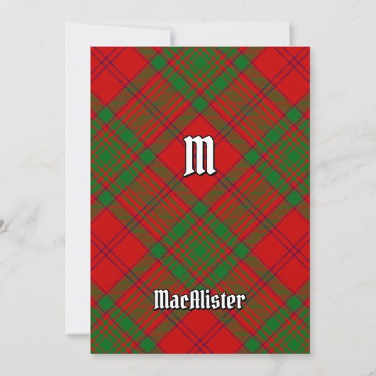 Clan MacAlister van Glenbarr Tartan Kaart (Voorkant)