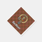 Clan MacAlister Wapen over Tartan Servet (Hoek)