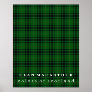 Clan MacArthur Colors of Scotland Tartan Poster