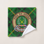 Clan MacArthur Crest over Tartan Bad Handdoek (Wasdoekje)