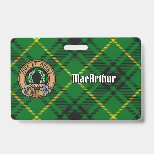 Clan MacArthur Crest over tartan Badge (Voorzijde)
