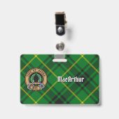 Clan MacArthur Crest over tartan Badge (Voorzijde met clip)