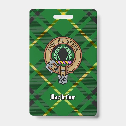 Clan MacArthur Crest over tartan Badge (Voorzijde)