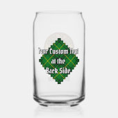 Clan MacArthur Crest over Tartan Blikvorm Glas (Achterkant)