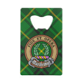 Clan MacArthur Crest over Tartan Creditkaart Flessenopener (Voorkant)