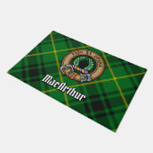 Clan MacArthur Crest over Tartan Deurmat (Schuin)