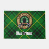 Clan MacArthur Crest over Tartan Deurmat (Voorkant)