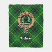 Clan MacArthur Crest over Tartan Fleece Deken (Voorkant)