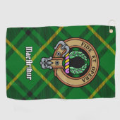 Clan MacArthur Crest over Tartan Golfhanddoek (Horizontaal)