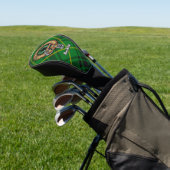 Clan MacArthur Crest over tartan Golfheadcover (Insitu)