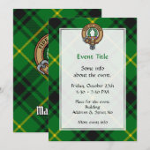 Clan MacArthur Crest over Tartan Kaart (Voorkant / Achterkant)