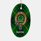 Clan MacArthur Crest over Tartan Keramisch Ornament (Rechts)