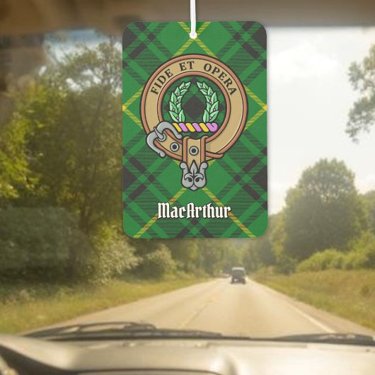 Clan MacArthur Crest over Tartan Luchtverfrisser