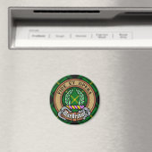 Clan MacArthur Crest over Tartan Magneet (Insitu (Vaatwasser))
