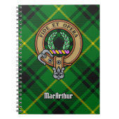 Clan MacArthur Crest over Tartan Notitieboek (Voorkant)