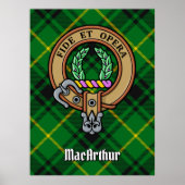 Clan MacArthur Crest over Tartan Poster (Voorkant)