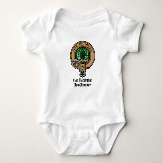 Clan MacArthur Crest over Tartan Romper (Voorkant)