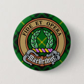Clan MacArthur Crest over Tartan Ronde Button 5,7 Cm (Voorkant)