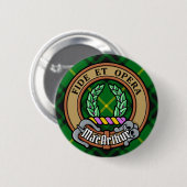Clan MacArthur Crest over Tartan Ronde Button 5,7 Cm (Voorkant /achterkant)