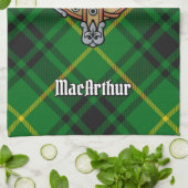 Clan MacArthur Crest over Tartan Theedoek (Gevouwen)
