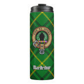 Clan MacArthur Crest over Tartan Thermosbeker (Voorkant)