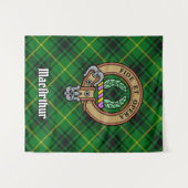 Clan MacArthur Crest over Tartan Wandkleed (Voorkant (horizontaal))
